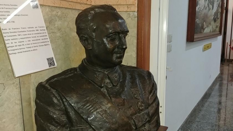 3/2/23 Busto de Francisco Franco, el pasado miércoles en el Museo Militar de A Coruña.