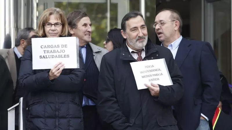 Imagen de archivo de una concentración de jueces y fiscales en la Plaza de Castilla de Madrid, a 19 de noviembre de 2018.