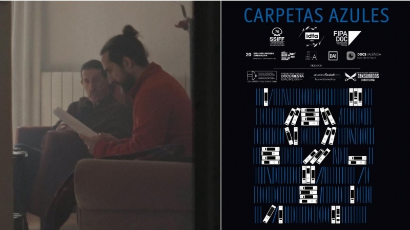 Joxe y su hijo Ander Iriarte, director del documental 'Carpetas azules'.
