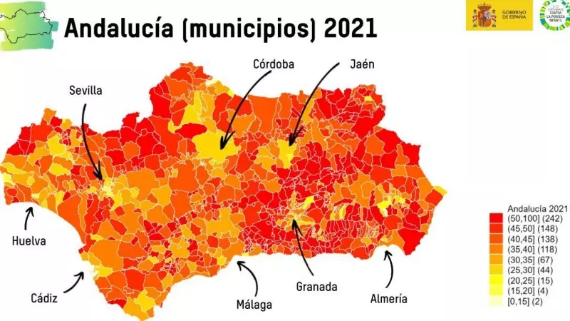 Pobreza infantil Andalucía 2021