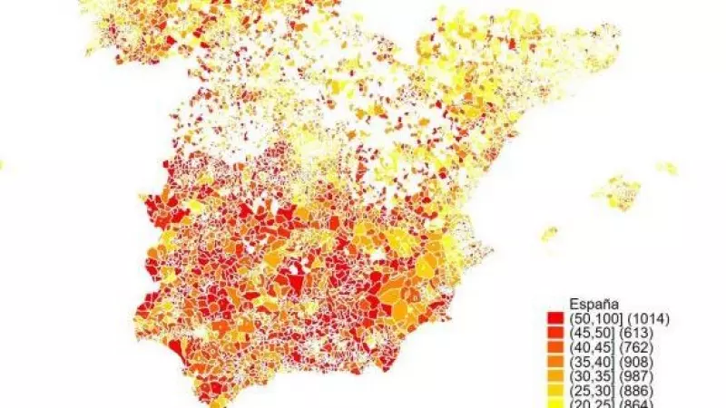 España mapa pobreza infantil 2021