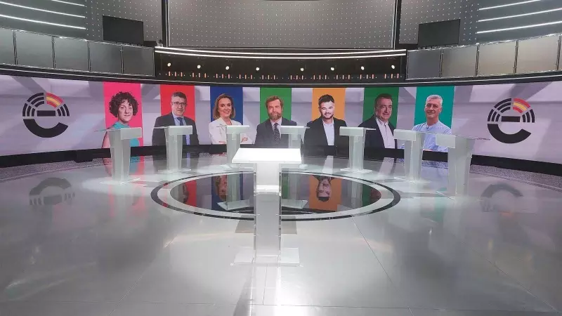 Plató de RTVE para debate a siete