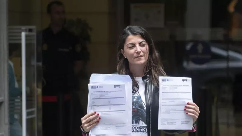 La ex dirigente de Vox Macarena Olona en la Oficina de Registro, en el Ministerio del Interior, a 7 de junio de 2023, en Madrid (España).