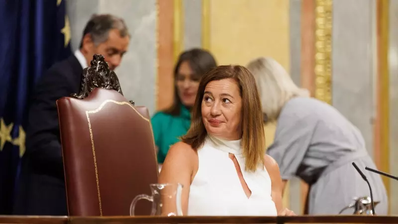 La presidenta del Congreso, Francina Armengol, durante la Sesión Constitutiva de la XV Legislatura en el Congreso de los Diputados, a 17 de agosto de 2023, en Madrid (España).
