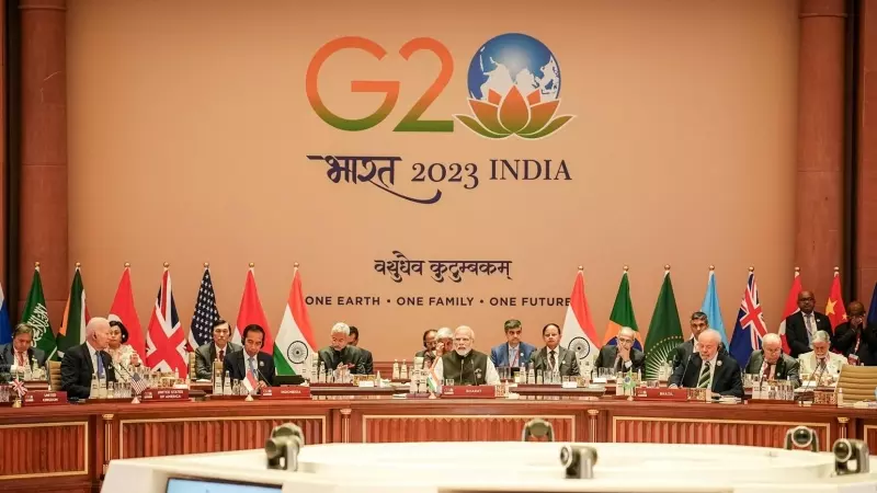 Los líderes políticos en la cumbre del G-20, a 9 de septiembre de 2023, en Nueva Dehli (India)