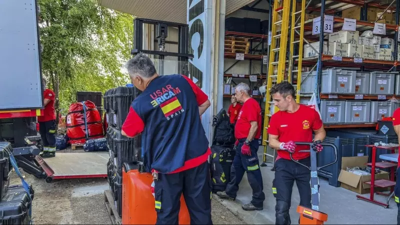 El ERICAM (Unidad especial de emergencia y respuesta inmediata) se desplaza a Marruecos para colaborar en la búsqueda y rescate de víctimas del terremoto, a 10 de septiembre de 2023.