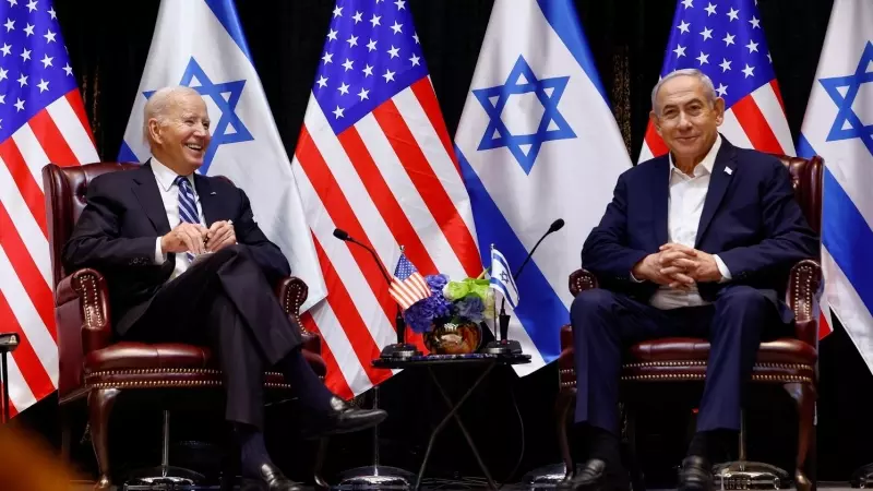 El presidente de EEUU, Joe Biden, junto al primer ministro de Israel, Benjamín Netanyahu, durante su encuentro por el conflicto entre Israel y Hamás.