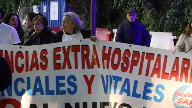 La protesta en el Hospital La Paz