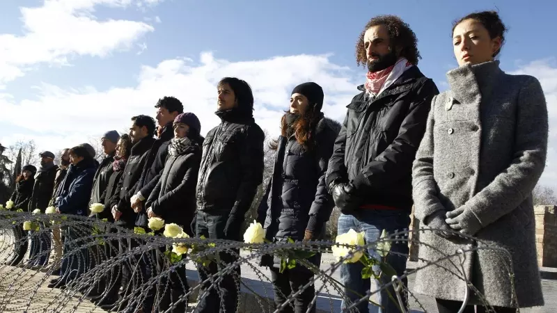 Acto homenaje de las víctimas de la tragedia de El Tarajal, a 16 de febrero de 2015, en Ceuta.