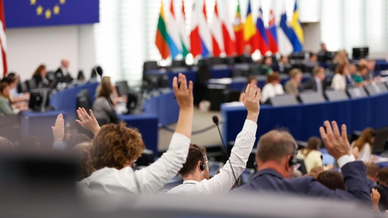 07/2023 - Imatge d'arxiu d'una votació al Parlament Europeu.