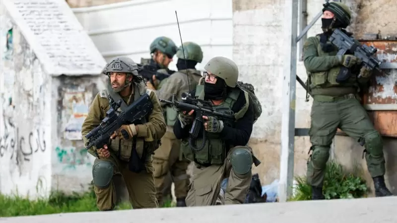 Una operación militar israelí por las calles de Ramala, en Cisjordania, el 4 de marzo de 2024.