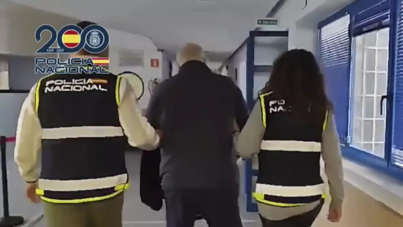 Captura del video que facilitó la Policía Nacional el pasado 10 de enero de 2024 de la detención en Marbella (Málaga) del presunto cabecilla de la Mocro Maffia y uno de los delincuentes más peligrosos de Países Bajos, Karim Bouyakhrichan