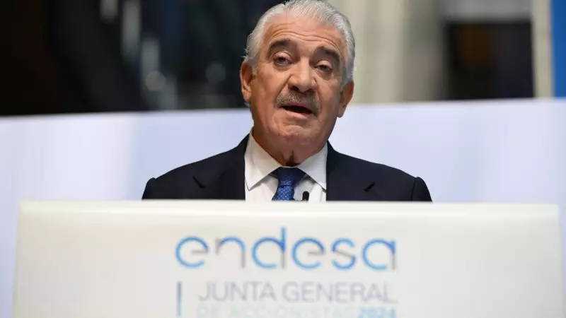 El consejero delegado de Endesa, José Damián Bogas), durante su intervención en la junta general de accionistas de la eléctrica, en Madrid. EFE/ Fernando Villar