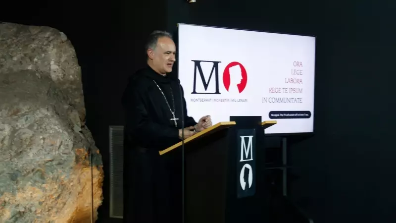 El pare abat de Montserrat, Manel Gasch, durant la presentació del mil·lenari
