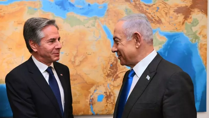 El secretario de Estado estadounidense, Antony Blinken, y el primer ministro israelí, Benjamin Netanyahu, en Jerusalén.