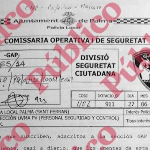 Denuncia interna firmada por varios agentes del GAP de la Policía Local de Palma por los privilegios de l local Bierkonig.