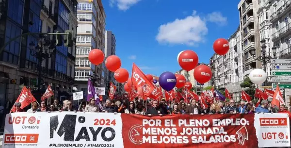 Miles de cántabros recorren Santander en defensa del empleo y la democracia