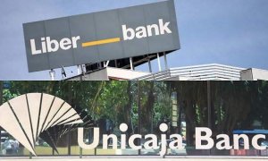 Montaje con sedes de Liberbank y Unicaja Banco.