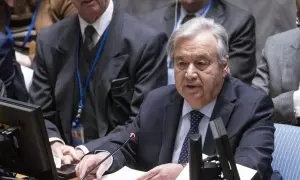 António Guterres en un encuentro de la ONU sobre la guerra entre Israel y Hamás, a 29 de noviembre de 2023, en Nueva York.
