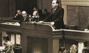 El último presidente de la II República, Juan Negrín, interviene en la Sociedad de Naciones