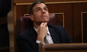 Pedro Sánchez durante el debate de la moción de censura en el Congreso. - REUTERS