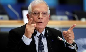 Josep Borrell, durante la audiencia ante la comisión de Asuntos Exteriores del Parlamento Europeo, este lunes en Bruselas (Bélgica). EFE/ Olivier Hoslet