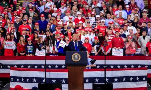 14.01.2019 - Donald J. Trump habla en un mitin de campaña en el Panther Arena en Milwaukee, Wisconsin, EE. UU. EFE / EPA / TANNEN MAURY