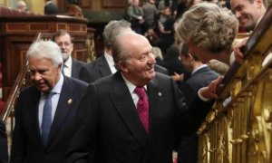 Juan Carlos I en el Congreso, durante el aniversario de la Constitución el 6 de diciembre de 2018 / EFE