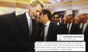 "La mejor forma de apoyar la República": Negre publica una foto junto a Felipe VI y las redes le toman el pelo