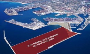 Imatge de l'àrea on es pretén ampliar el Port de València.