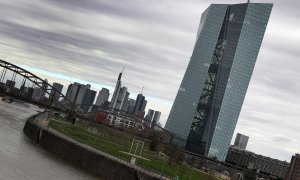 Rascacielos donde tiene su sede en Banco Central Europeo (BCE), en Fráncfort. AFP