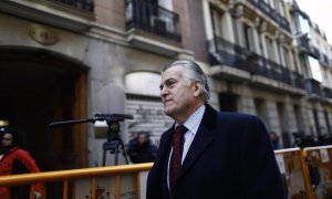 El ex tesorero del PP, Luis Bárcenas llega a la Audiencia Nacional.