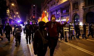 Despliegue de los Mossos d'Esquadra durante una de las últimas protestas en Barcelona contra el encarcelamiento de Pablo Hasél.