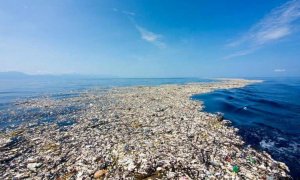 Acumulación de residuos plásticos en el Pacífico.