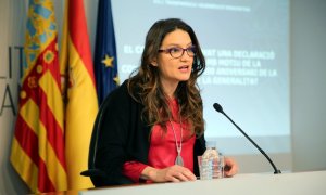 La vicepresidenta i portaveu de la Generalitat Valenciana Mónica Oltra durant una roda de premsa posterior al ple del Consell.