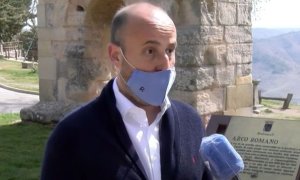 Rubén Morales, coordinador de Ciudadanos en Soria, entrevistado por la televisión local.