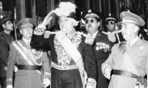 Franco y Trujillo, durante la visita del primero a España en 1954