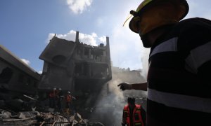 Explosión en Gaza el 22 de julio 2021.