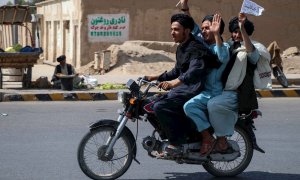 31/08/2021Talibanes celebran la retirada de las fuerzas estadounidenses por las calles de Kandahar, Afganistán
