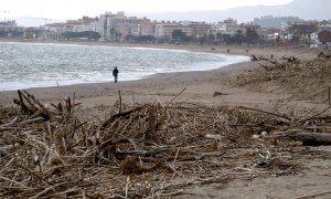 El litoral de Malgrat de Mar afectat per un temporal, en una imatge del febrer de 2020.