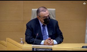 El comisario jubilado Enrique García Castaño, en su segunda comparecencia en la comisión del Congreso sobre el caso 'Kitchen'