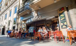 El cafè Moka, de La Rambla de Barcelona.