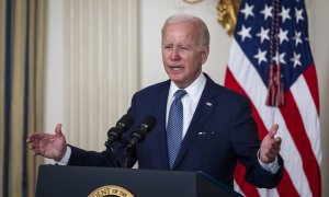 16/8/22 EL presidente de Estados Unidos, Joe Biden, en una rueda de prensa en Washington, a 16 de agosto de 2022.