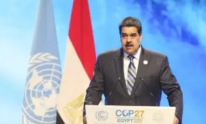 El presidente de Venezuela, Nicolás Maduro, pronuncia un discurso durante la Conferencia de las Naciones Unidas sobre el Cambio Climático COP27 de 2022