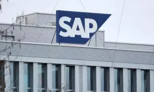 Imagen de archivo de un edificio de la tecnológica alemana SAP, en enero de 2021.