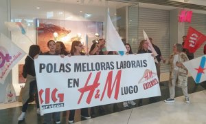 11/4/23Protesta de las dependientas de H&M en Lugo el pasado sábado.