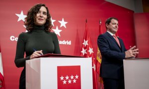 12/04/2023. Isabel Díaz Ayuso junto a Alfonso Fernández Mañueco, a 25 de noviembre de 2022, en Madrid.
