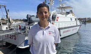 La enfermera voluntaria Marika Borettaz, en Lampedusa, Italia, a 25 de abril de 2023.