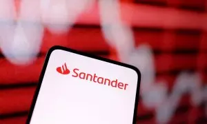 El logo del Banco Santander en un 'smartphone'. REUTERS/Dado Ruvic/Illustration