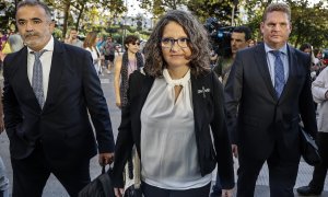 La exvicepresidenta, exportavoz y exconsellera de Igualdad y Políticas, Mónica Oltra, a su llegada a la Ciudad de la Justicia de València, a 19 de septiembre de 2022.